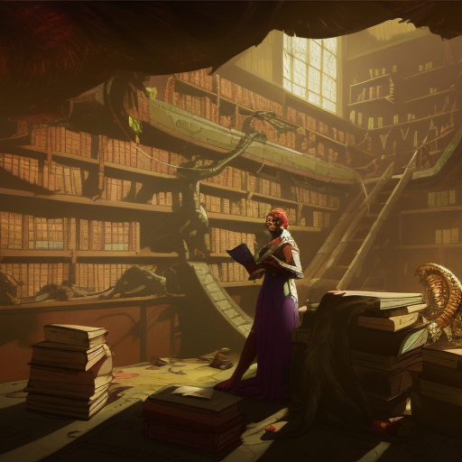 01422-364378115-A person standing at the center of a huge library filled with books and maps and knowledge, in the style of greg rutkowski and l.png